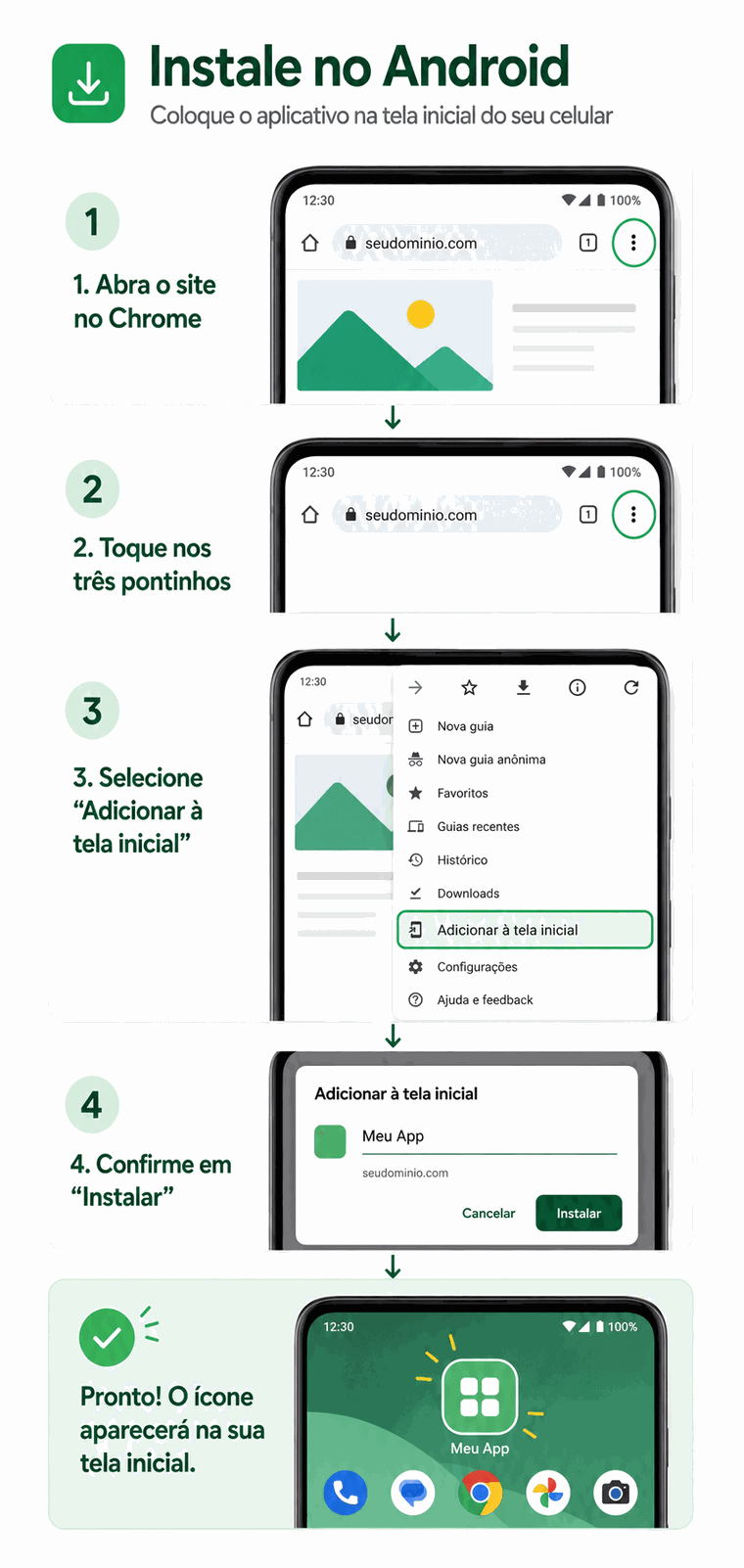 Passo a passo para instalar o Baelis no Android pelo Chrome
